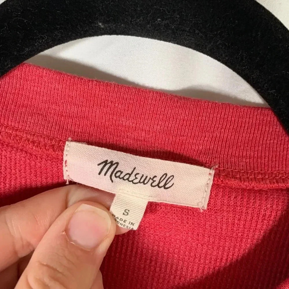 Madewell Tank Top Women’s Small Coral Red Ribbed Knit Sleeveless Crew Neck - Picture 3 of 8